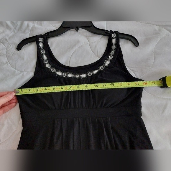 Dressbarn Collection/Sangria - Sleeveless Black Midi Formal Studded Dress - Picture 4 of 7